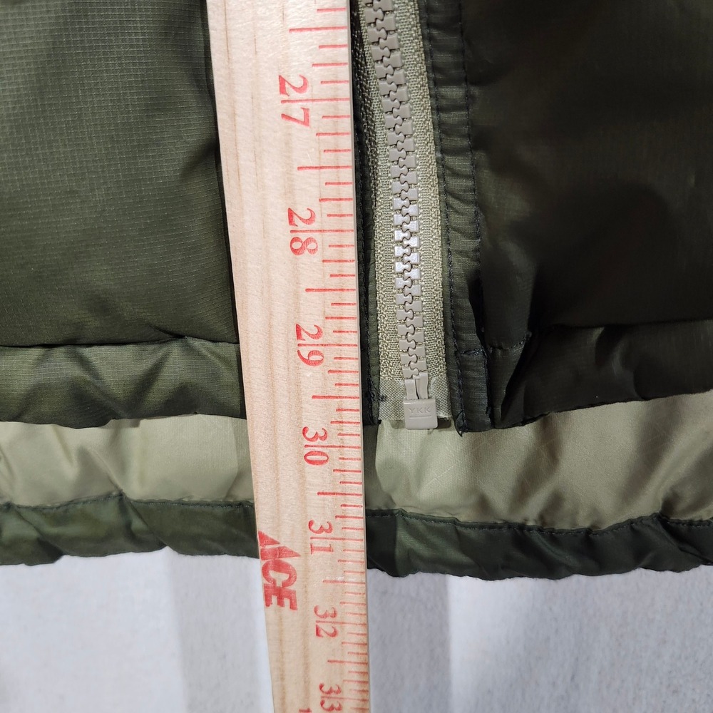 Cabelas Mens 2XL Tall 650 Down Puffer Jacket Olive Green Reinforced Elbows Tall - Picture 10 of 14